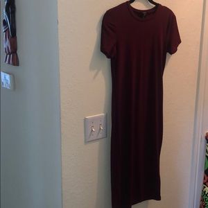 Slim dress (wine color)